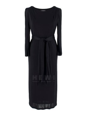 Emilio Pucci Black Jersey Belted Midi Dress