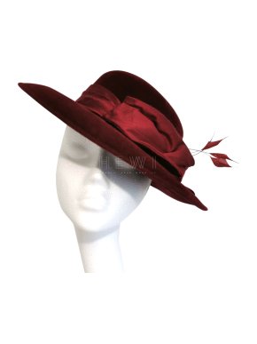 Siggi London Dark Red Silk Hat
