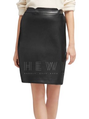 Yves Saint Laurent Leather Trim Pencil Skirt