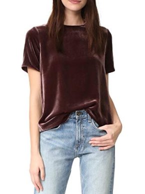 Vince Purple Velvet Crew Neck Top