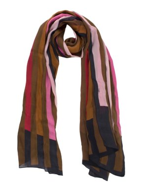 Fendi Multicolour Silk Striped Scarf
