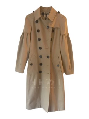 Burberry Camel Puff Sleeve Trench Coat