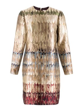 Valentino 'Feathered Colour' Shift Dress
