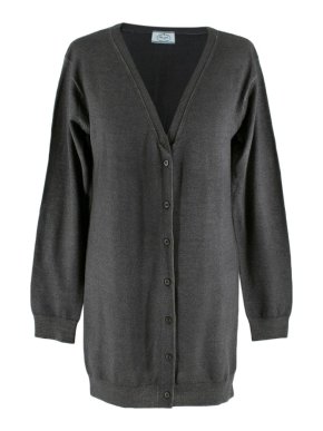 Prada Charcoal Cashmere Cardigan