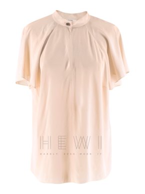 Lanvin Pink Sheer Chiffon Short Blouse