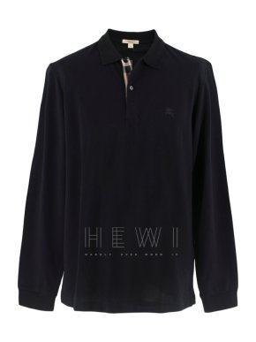 Burberry Black Long-sleeve Polo Top
