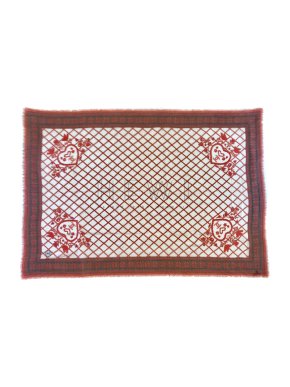 Chanel Red & White Printed Cashmere Stole