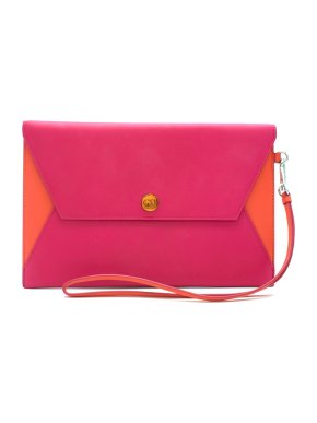 Christian Dior Pink and Orange Block Clutch