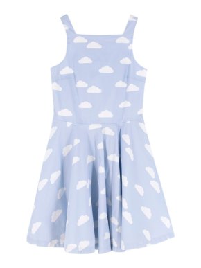 Jacadi Jacardi Girls Blue Cloud Print Sundress