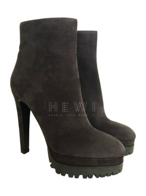 Sergio Rossi Grey suede platform sole ankle boots