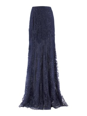 Erdem Navy Lace Maxi Skirt