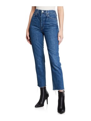 Trave Harper High-Rise Frayed Stovepipe Jeans