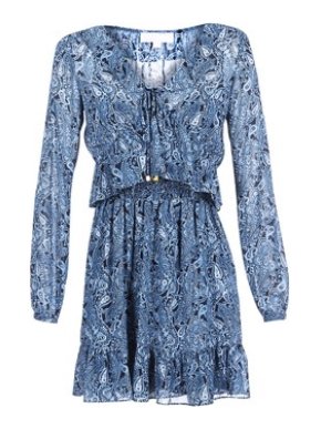 Michael Michael Kors Printed Blue Mini Dress