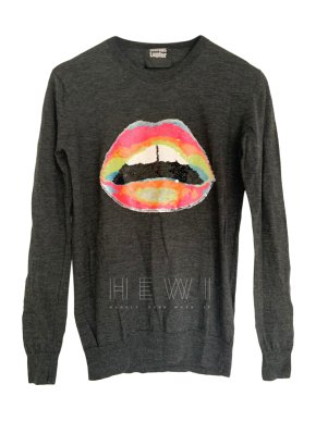 Markus Lupfer Grey Knit Lips Jumper