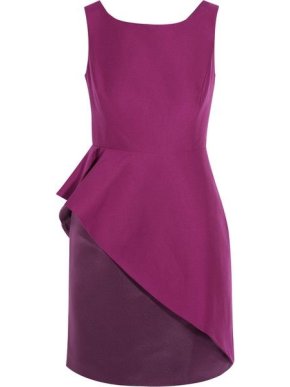 Halston Heritage panelled ruffle dress