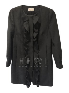 Red Valentino Black Ruffled Coat