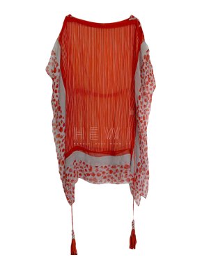 Diane Von Furstenberg Orange & White Printed Kaftan
