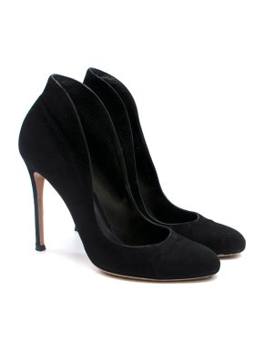 Gianvito Rossi black suede high back pumps