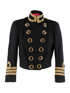Dsquared2 black & gold cropped military jacket