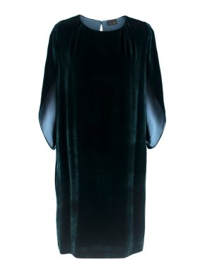 Fendi dark green velvet cape dress