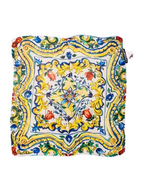 Dolce & Gabbana Sicily Print Silk Headscarf