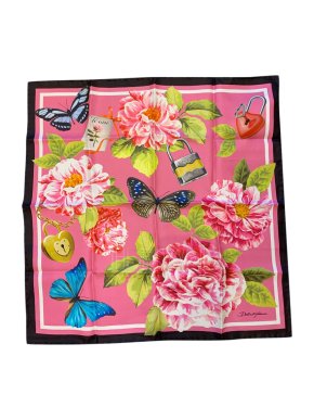 Dolce & Gabbana Roses & Butterflies printed silk scarf