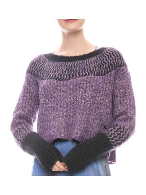 Raquel Allegra two tone chunky knit crop sweater