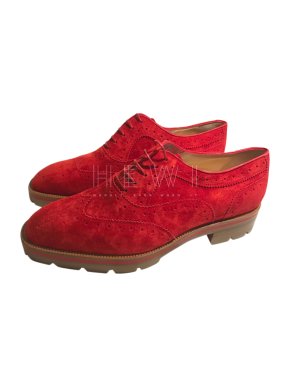 Christian Louboutin Charletta Suede Wing Tipped Brogues