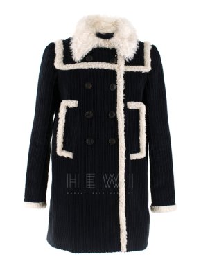 Miu Miu Faux Shearling-Trimmed Corduroy Coat