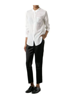 Forte Forte Crinkle-Effect Silk White Shirt 1