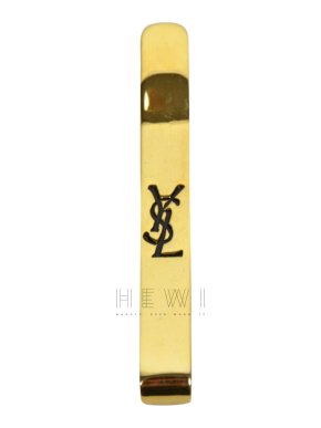 Yves Saint Laurent Gold Tone Monogram Tie Pin