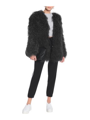 Joseph Black Mongolian Fur Jacket