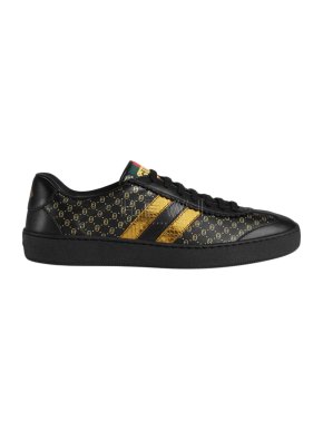 Gucci Dapper Dan Black & Gold Monogram Sneakers