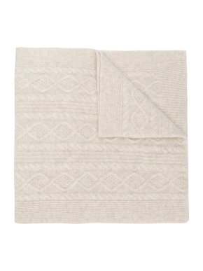 Pringle Of Scotland overwashed cable stitch cashmere & lambswool scarf