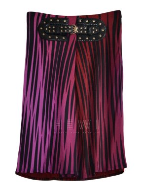 Gucci Printed Skirt W/ Snake Skin Belt