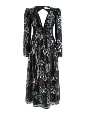 Self-Portrait Twist Front Key-Hole Sequin Dress