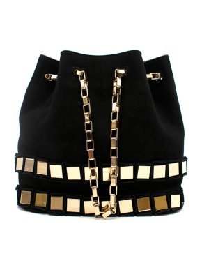 Tomasini Black Et20 Suede Bucket Bag