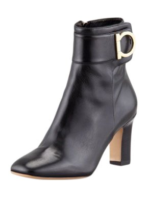 Salvatore Ferragamo Rupert Black Leather Ankle Boots