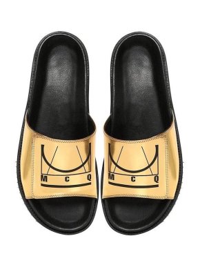 McQ Metallic Gold Logo Slides