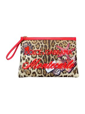 Dolce & Gabbana Leopard Print Montecarlo Pouch