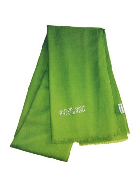 Moschino Green Crystal Logo Scarf