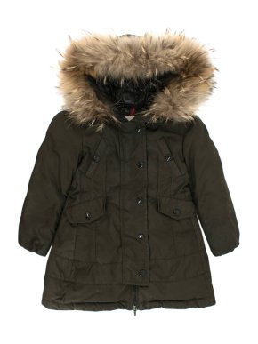 Moncler kids padded fox fur trim jacket