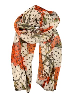 Dolce & Gabbana Floral Print Polka Dot Silk Scarf