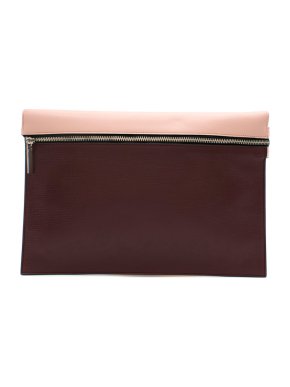Victoria Beckham Leather Zipper Clutch