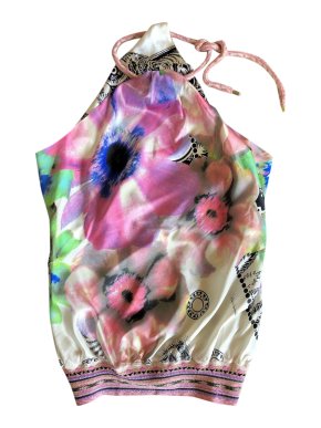 Class Cavalli Silk Floral Halterneck Top