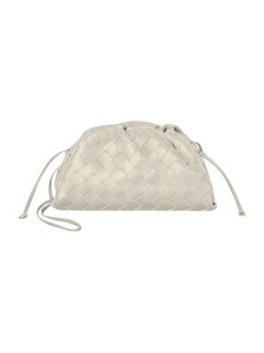 Bottega Veneta The Pouch in Plaster White Intrecciato Leather