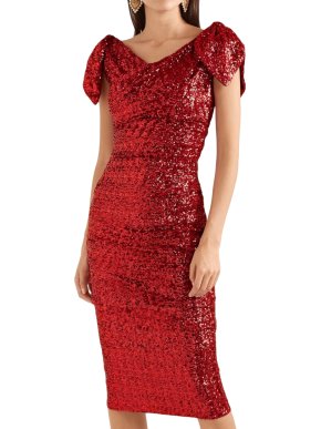 Dolce & Gabbana ruby red sequin and tulle dress