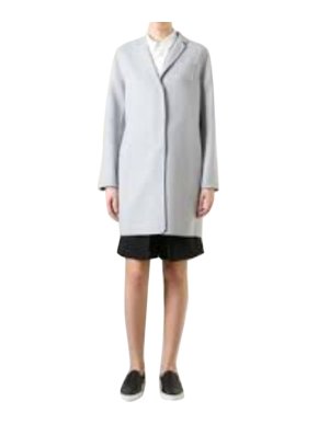 MaxMara unlined pale blue wool and angora coat