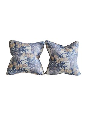 Coco de Mer floral/erotic print cushion covers x 2