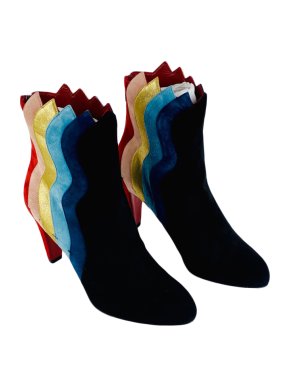 Christian Louboutin zigzag suede ankle boots